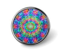 Broche ronde bohème psychédélique colorée, épingle à cravate pour femmes, hommes, employés de bureau, enseignants, décoration