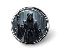 Broche ronde bohème psychédélique paon mandala pour homme et femme en alliage accessoire de costume, épingle à cravate légère de 2,5 cm, Circular, Aluminium, Pas de gemme