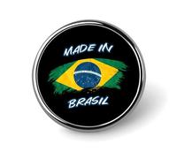 Broche ronde brésilienne fabriquée au Brésil, jolis badges décoratifs, bijoux pour hommes et femmes, épingles à revers en métal