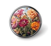 Broche ronde colorée à fleurs printanières et estivales, épingle à cravate tendance en métal léger pour hommes et femmes, accessoire décoratif de costume