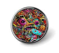 Broche ronde colorée à motif psychédélique, insigne, épingle de cravate, pour femmes, hommes, employés de bureau, enseignants, décoration