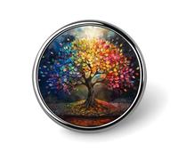 Broche ronde colorée en forme d'arbre de vie, épingle à cravate, pour femmes, hommes, employés de bureau, enseignants, décoration
