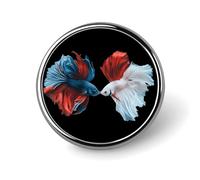Broche ronde colorée en forme de poisson Betta, épingle à cravate, badge en métal, bouton commémoratif, kit d'épingles pour chapeau, chemise, vêtements, sacs, décoration
