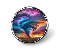 Broche ronde colorée en forme de tornade, épingle à cravate, badge, bouton commémoratif en métal, kit d'épingles pour chapeau, chemise, vêtements, sacs, décoration