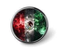 Broche ronde colorée en métal avec drapeau mexicain, pour revers, cravate, badge, commémoratif, pour chapeau, chemise, vêtements, sacs, décoration