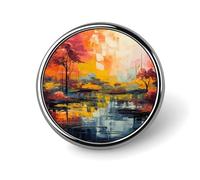 Broche ronde colorée en métal léger pour homme et femme, accessoire décoratif pour costume