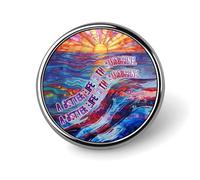 Broche ronde colorée style bohème avec drapeau américain et soleil, épingle à cravate pour femme, homme, employé de bureau, enseignant, décoration