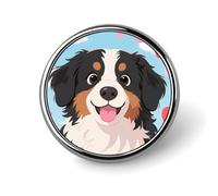 Broche ronde de 2,5 cm - Alliage de métal - Épinglette élégante pour homme et femme - Badge en forme de cœur pour chapeaux, vestes, chemises, accessoire de mode polyvalent