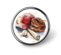 Broche ronde de baseball de sport rétro, badge de cravate, épingle à cravate pour femmes, hommes, employés de bureau, enseignants, décor