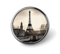 Broche ronde de voyage à Paris, épingle de revers, insigne vintage en métal, bijou décoratif pour costume, pull, sac à dos, cadeau pour femme, mère, mariée