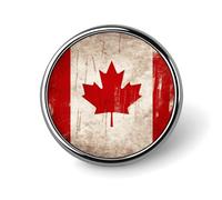 Broche ronde décoration vêtements broche mode rétro drapeau du Canada épinglette décorative pour fête cadeau de mariage femme/homme cadeau, Circular, Aluminium, Alliage d'aluminium