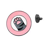 Broche Ronde Dessin Animé Griffe de Chat, Alliage, 1 Pièce | Lettre Anglaise Décorative, pour Paquet et Paquet à Dos, Style Chic et Délicat, Usage Quotidien