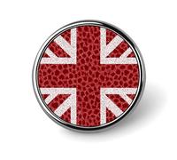 Broche ronde drapeau britannique léopard anglais, accessoire de cravate, costume ou robe pour homme et femme, idéale pour un mariage ou un anniversaire.