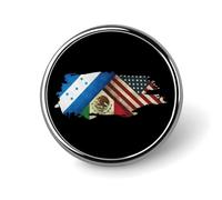 Broche ronde drapeau des États-Unis, du Mexique et du Honduras, insigne de revers, badge commémoratif en métal, kit pour chapeau, chemise, vêtements, sacs et décoration