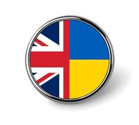 Broche ronde drapeau Ukraine Royaume-Uni, accessoire de mode pour hommes et femmes
