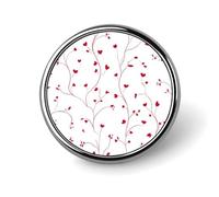 Broche ronde élégante en forme de vigne rouge avec feuilles en forme de cœur pour homme et femme