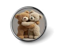 Broche ronde en alliage d'aluminium représentant un adorable petit ourson, idéale pour annoncer une nouvelle tenue. Accessoire décoratif pour vestes, sacs à dos, chapeaux et chemises. Accessoire él