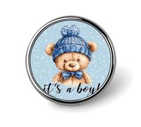 Broche ronde en alliage d'aluminium représentant un adorable petit ourson, idéale pour annoncer une nouvelle tenue. Accessoire décoratif pour vestes, sacs à dos, chapeaux et chemises. Accessoire él