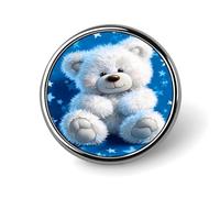 Broche ronde en alliage d'aluminium représentant un adorable petit ourson, idéale pour annoncer une nouvelle tenue. Accessoire décoratif pour vestes, sacs à dos, chapeaux et chemises. Accessoire él