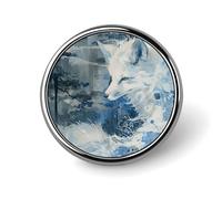 Broche ronde en alliage représentant un renard blanc, un hérisson mignon, pour homme et femme, accessoire de costume, épingle à cravate légère de 2,5 cm