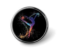 Broche ronde en émail représentant une gymnaste, à porter comme insigne de revers, bijou décoratif pour sac à dos ou chapeau.