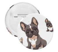 Broche ronde en fer blanc avec motif bouledogue français - Convient pour les enseignants, les infirmières, les médecins, le personnel, les cadeaux de fête, 1PCS, Plastique, Plastiques