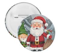 Broche ronde en fer blanc de Noël traditionnel personnalisable pour les enseignants, les infirmières, les médecins, le personnel, les cadeaux de fête, 20PCS, Plastique, Plastiques