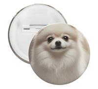 Broche ronde en fer blanc de Poméranie - Grand bouton artisanal - Convient pour les enseignants, les infirmières, les médecins, le personnel, les cadeaux de fête, 1PCS, Plastique, Plastiques