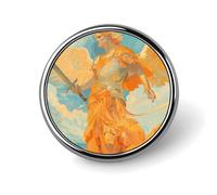 Broche ronde en forme d'ange tenant une épée, adorable bébé hérisson, pour homme et femme, accessoire de costume en alliage, épingle à cravate légère de 2,5 cm