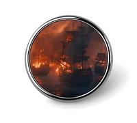 Broche ronde en forme de bateau pirate nautique rétro, épingle à cravate pour femmes, hommes, employés de bureau, enseignants, décoration