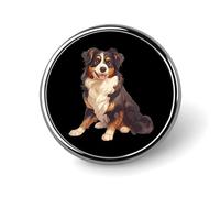 Broche ronde en forme de berger australien, épingle à revers, cravate, costume, robe, accessoires de mariage, anniversaire, pour hommes et femmes