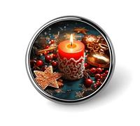 Broche ronde en forme de bougie de Noël, épingle à cravate tendance, en métal léger, accessoire décoratif pour costume, pour homme et femme
