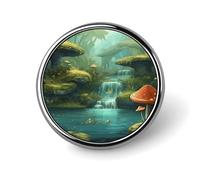 Broche ronde en forme de champignon de rivière fantaisie pour chapeaux, vestes, décoration, vêtements, bijoux, accessoires pour fête de mariage