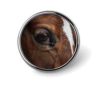 Broche ronde en forme de cheval, joli badge décoratif, bijou pour homme et femme, épinglette en métal