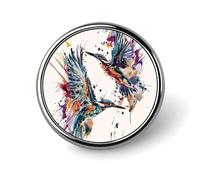 Broche ronde en forme de colibri aquarelle, badge, épingle à cravate, pour femme, homme, employé de bureau, enseignant, décoration