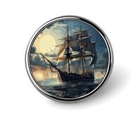 Broche ronde en forme de cœur en forme de carte pour chapeaux, vêtements, sacs, accessoires de mode unique, cadeau pour homme et femme, Circular, Aluminium, Pas de gemme