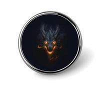 Broche ronde en forme de dragon féroce fantastique pour femme, homme, employé de bureau, enseignant, décoration