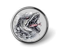 Broche ronde en forme de gros poisson et de petit poisson, épingle à revers, cravate, costume, robe, accessoires de mariage, anniversaire, pour hommes et femmes