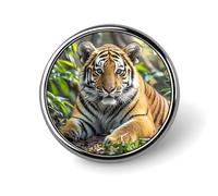 Broche ronde en forme de lion pour chapeaux, vêtements, sacs, accessoire de mode unique, cadeau pour homme et femme, Circular, Aluminium, Pas de gemme