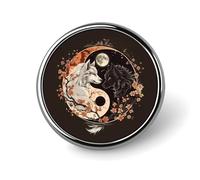 Broche ronde en forme de loup Yin Yang Tai Chi pour femme, homme, employé de bureau, enseignant, décoration