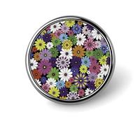 Broche ronde en forme de marguerite colorée, jolie broche décorative en métal pour homme et femme