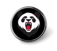 Broche ronde en forme de panda géant en colère, bouton, cravate, badge, chapeau, vêtements, accessoires pour hommes et femmes