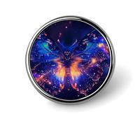 Broche ronde en forme de papillon psychédélique pour femme, homme, employé de bureau, enseignant, décoration