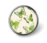 Broche ronde en forme de papillon vert citron - Broche tendance en alliage émaillé - Pour chapeaux, chemises, vêtements, sacs