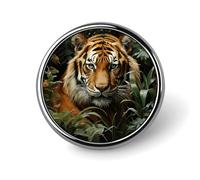 Broche ronde en forme de pyramides égyptiennes pour chapeaux, vêtements, sacs, accessoires de mode uniques pour homme et femme, tigre de la jungle, circulaire