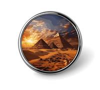 Broche ronde en forme de pyramides égyptiennes pour chapeaux, vêtements, sacs, accessoires de mode uniques pour homme et femme, circulaire, aluminium, sans pierre précieuse