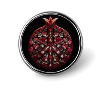 Broche ronde en forme de signe de paix en forme de grenade fendue pour homme et femme
