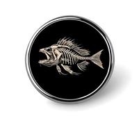Broche ronde en forme de squelette, magnifique poisson, épingle à revers, cravate, costume, robe, accessoires de mariage, anniversaire, pour hommes et femmes