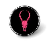 Broche ronde en forme de tête de mort antilope, jolie décoration, bijoux pour hommes et femmes, épingles en métal