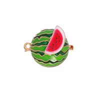 Broche ronde en forme de tranche de pastèque en émail pour femme - Broche simple et polyvalente - Broche en forme de fleur pour robe quotidienne